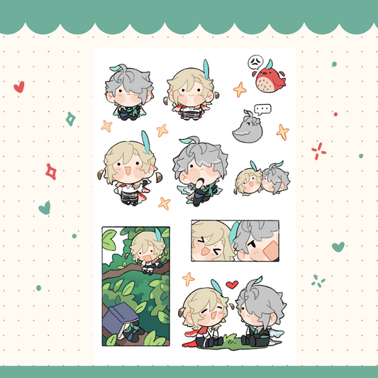 [STOCK] Sticker sheet - Birds Alhaitham/Kaveh