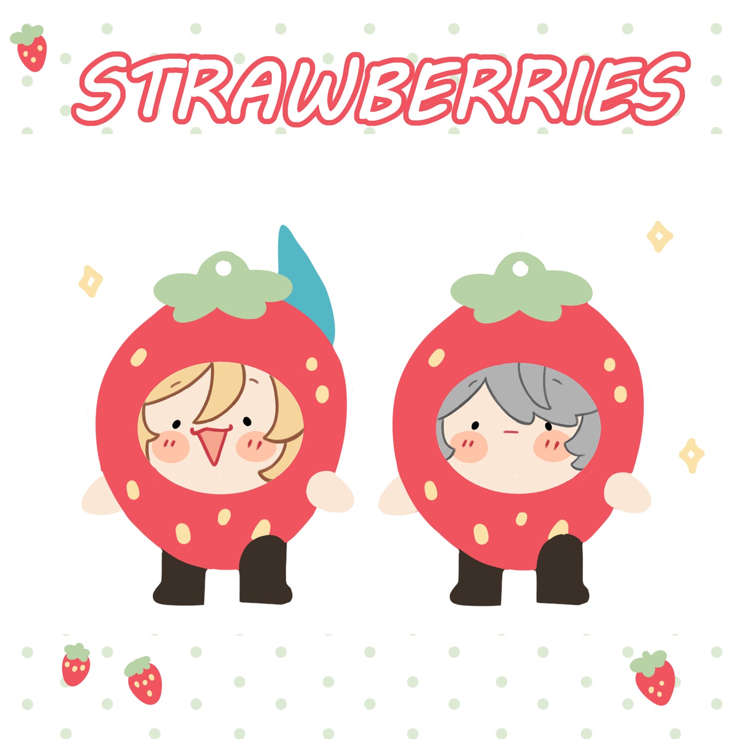 [STOCK] Alhaitham and Kaveh Strawberry- Charms